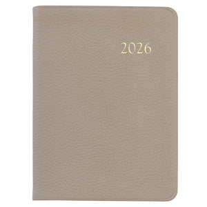 2026 Desk Diary in Beechwood Pebble Grain Leather