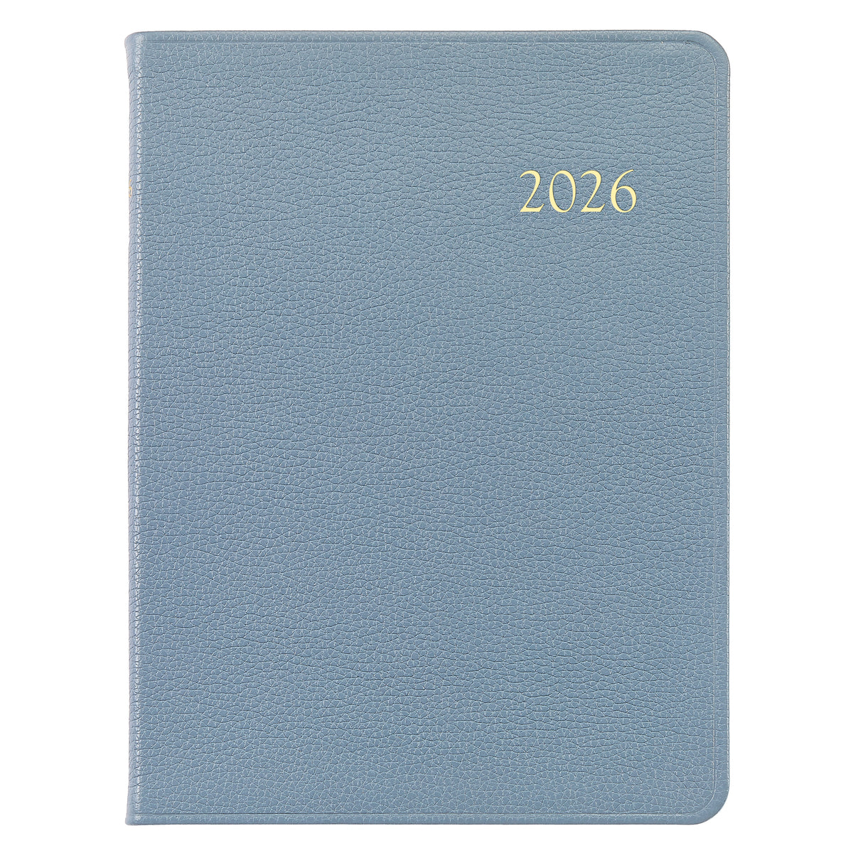 2026 Desk Diary in Blue Pepple Grain Leather