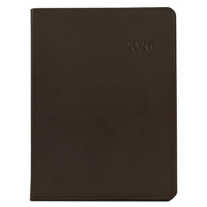 2026 Desk Diary in Brown Leather