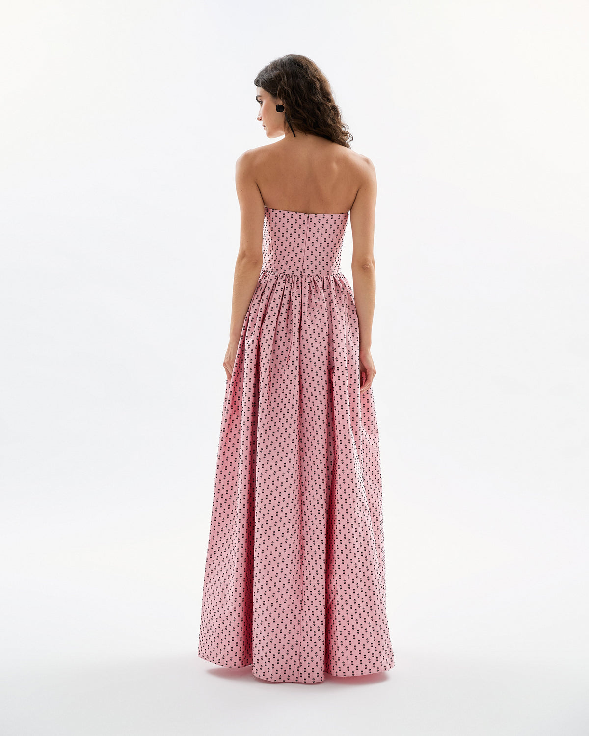 Audrey Gown in Rose Quartz & Noir Multi