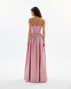 Audrey Gown in Rose Quartz & Noir Multi