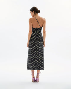Charlotte Polka Dot Dress in Noir & Ivory Multi