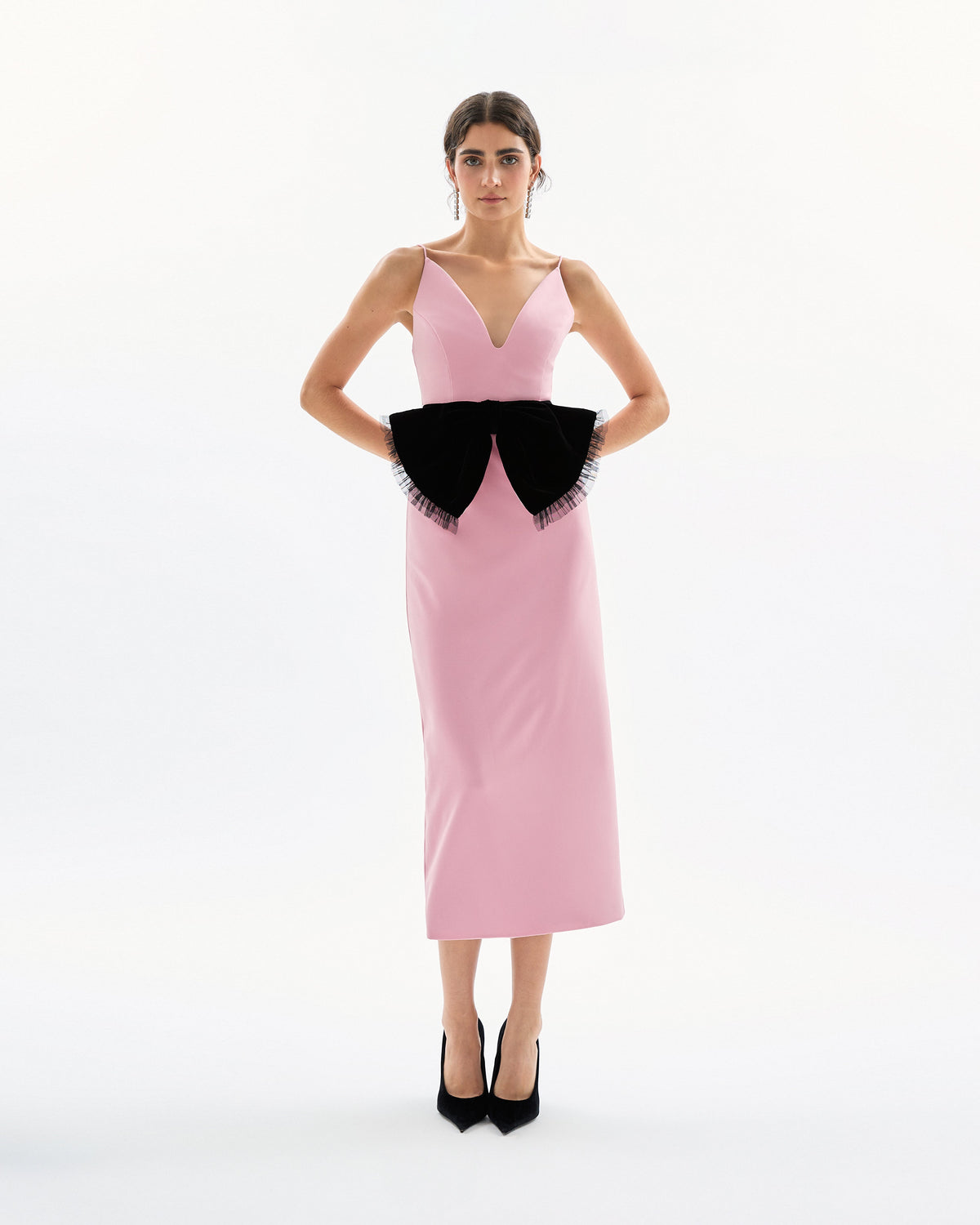 Rose Dress in Rose Quartz & Noir Multi