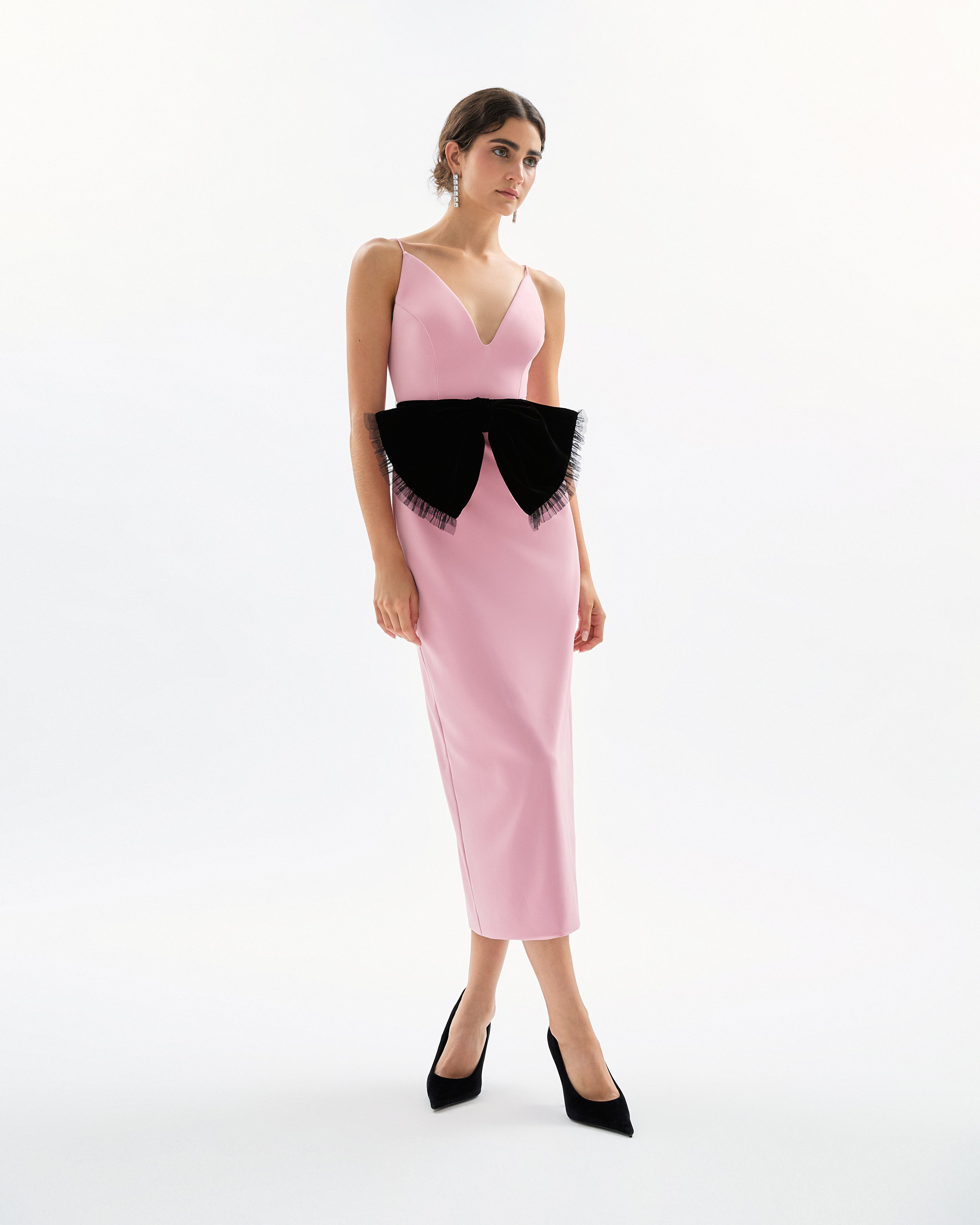 Rose Dress in Rose Quartz & Noir Multi