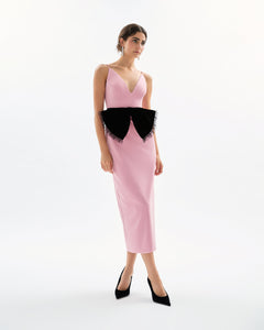 Rose Dress in Rose Quartz & Noir Multi