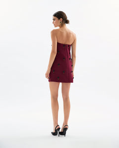 Stephanie Dress in Burgundy Multi