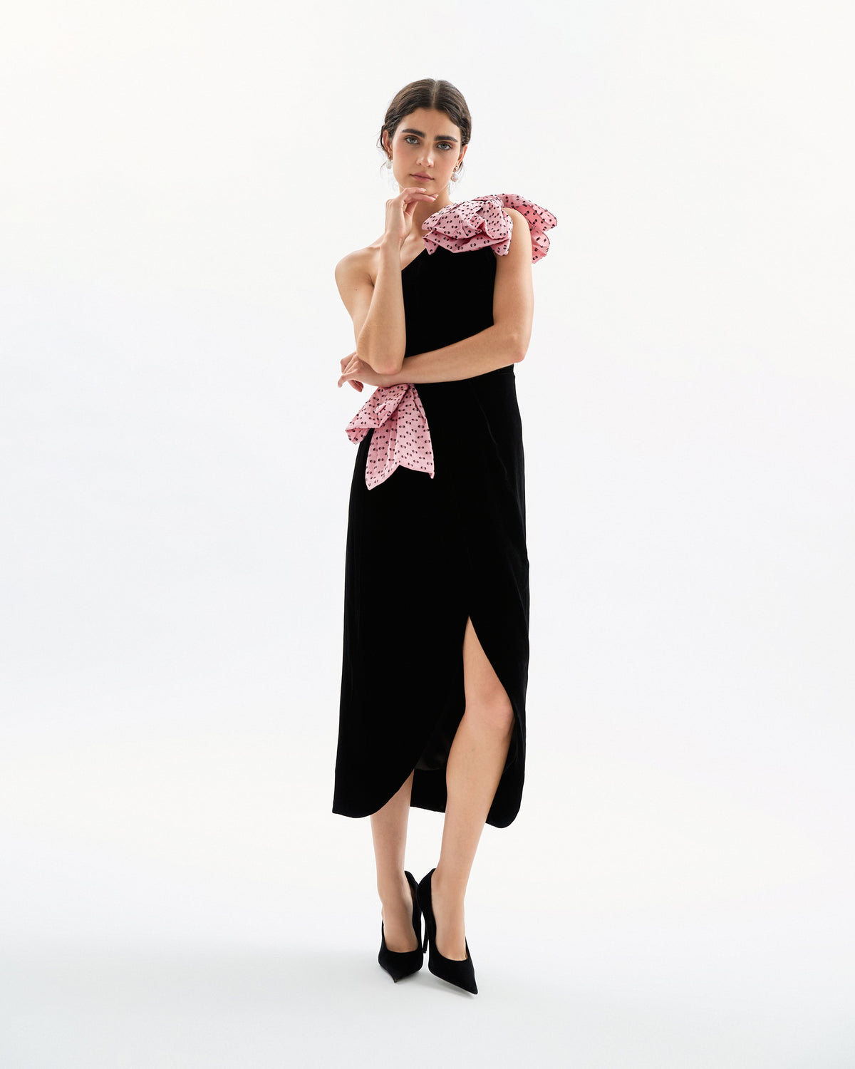 Kiki Dress in Noir & Rose Quartz Multi