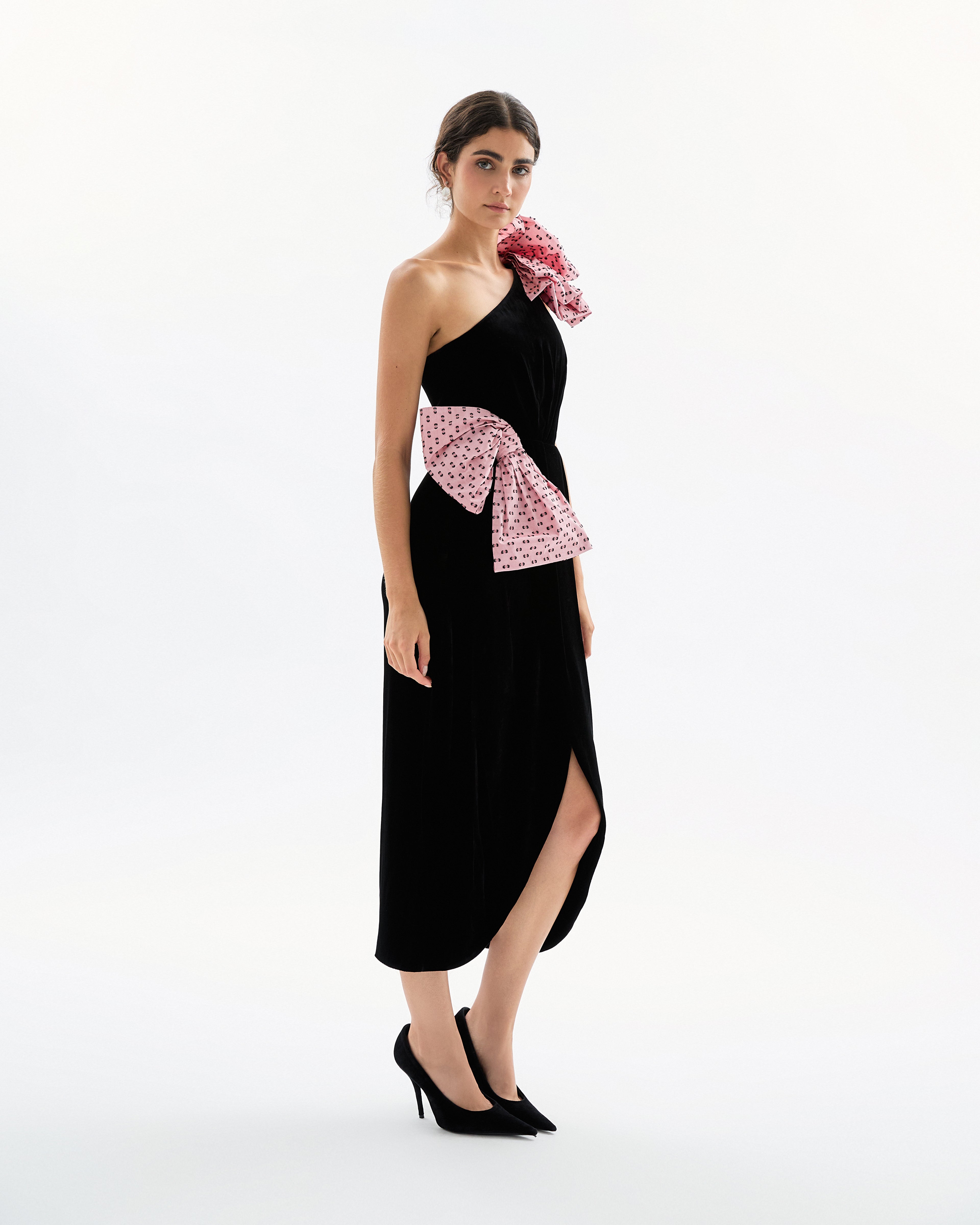 Kiki Dress in Noir & Rose Quartz Multi