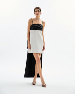 Cleo Mini Dress in Noir & Ivory