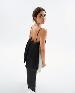 Cleo Mini Dress in Noir & Ivory