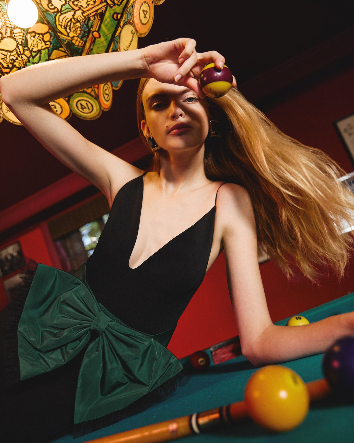 Rose Dress in Noir & Emerald Multi