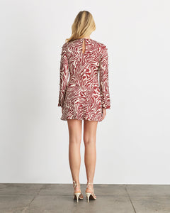 Demi Dress in Redwood/Cream Multi