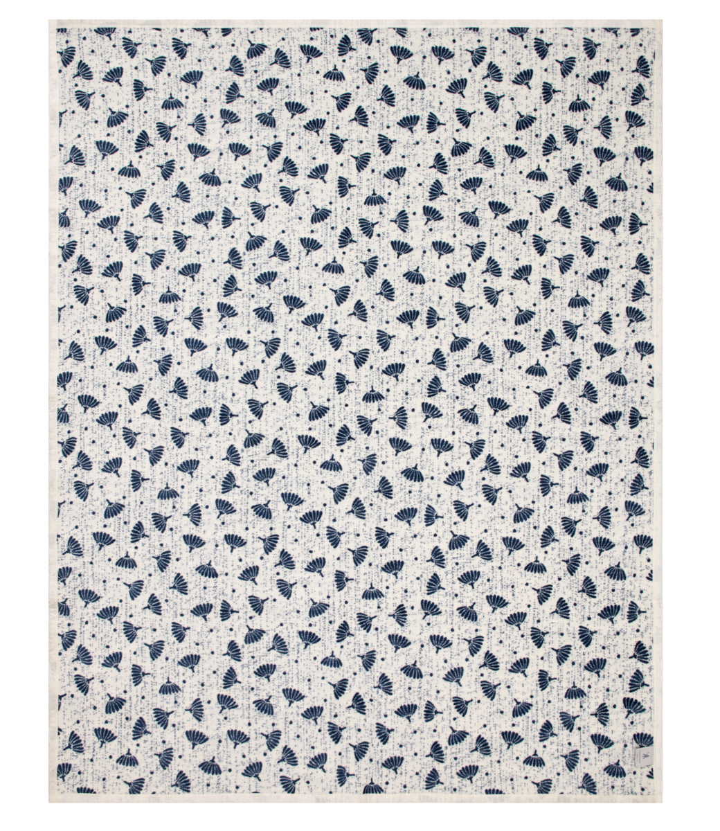 Denim Floral Blanket