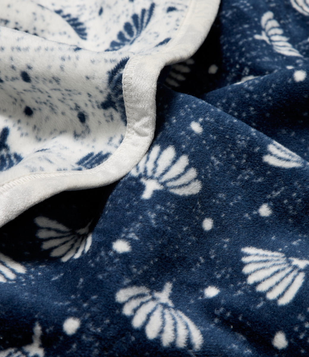 Denim Floral Blanket
