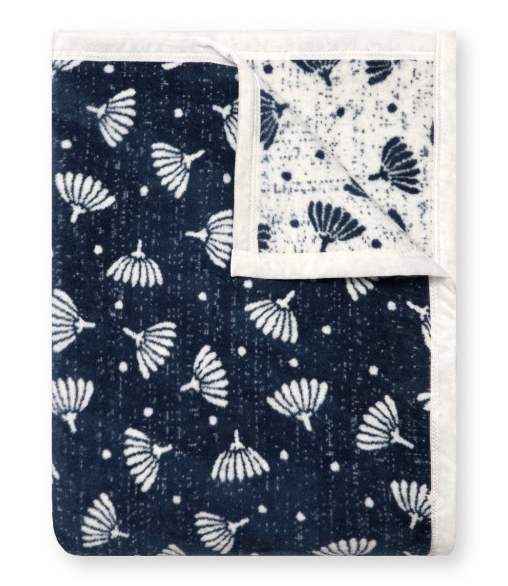 Denim Floral Blanket