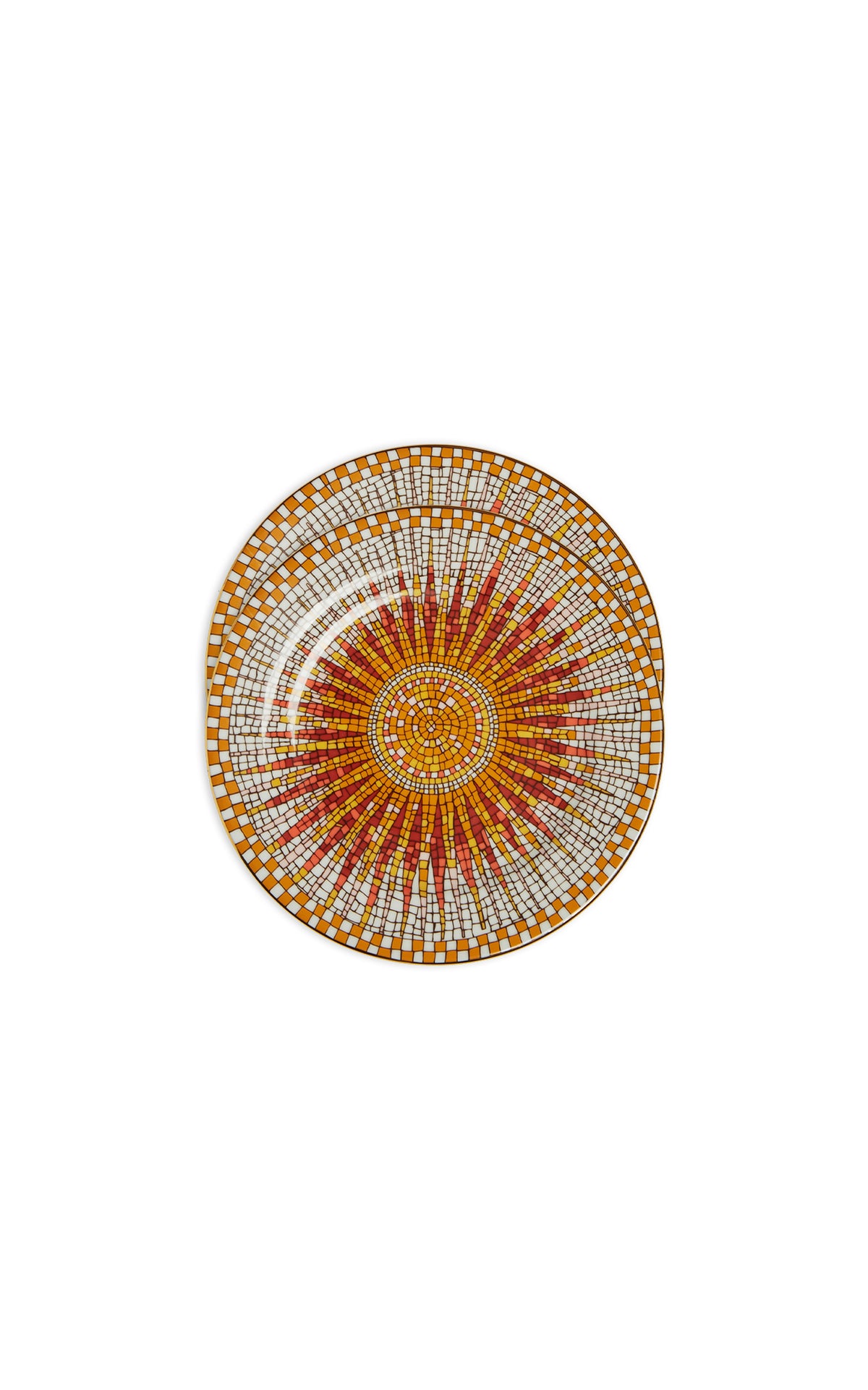 Dessert Plates in Sunrays Multicolor, Set of 2