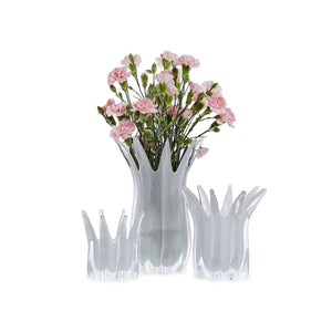 Glass Candle Holder & Vase, Set of 3