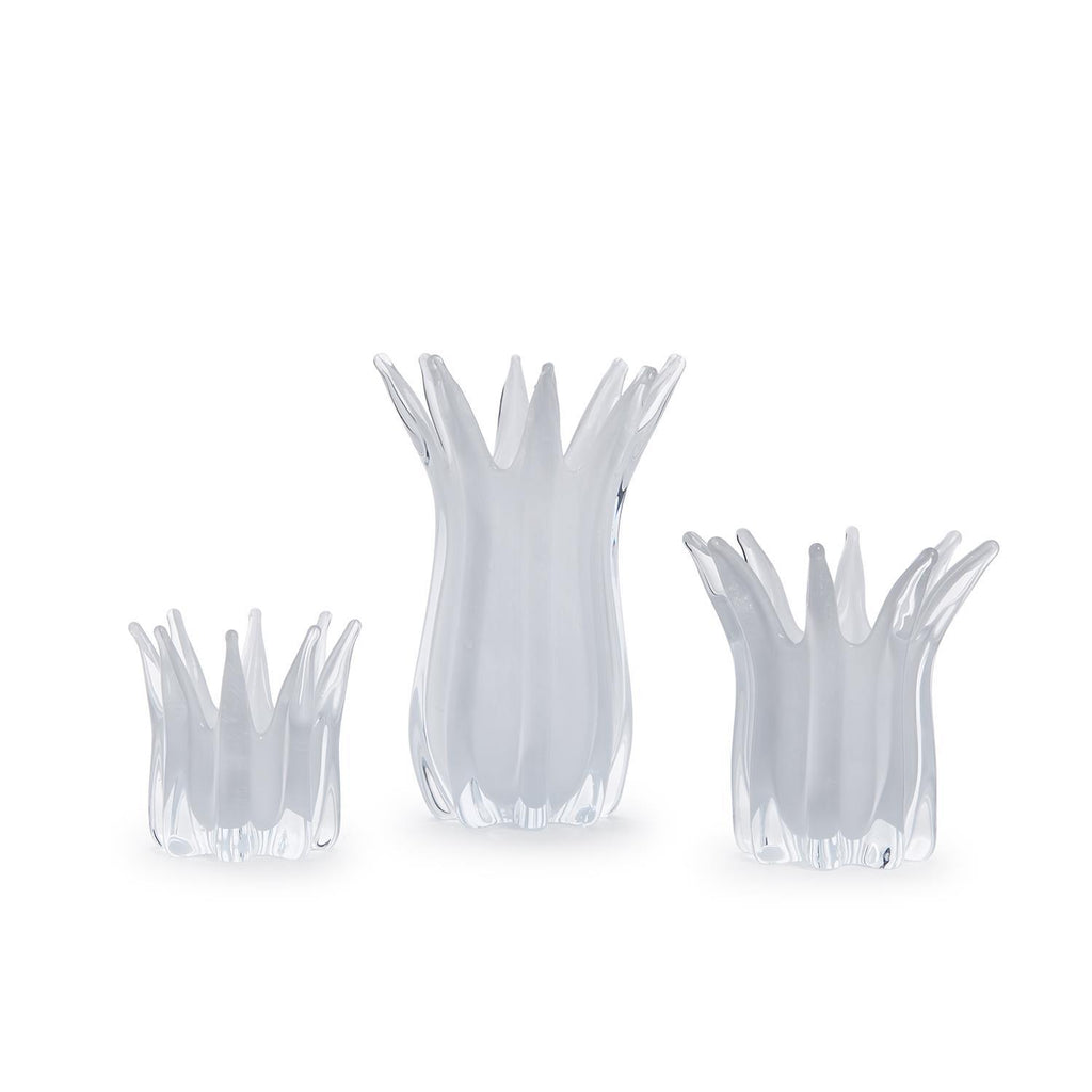 Glass Candle Holder & Vase, Set of 3