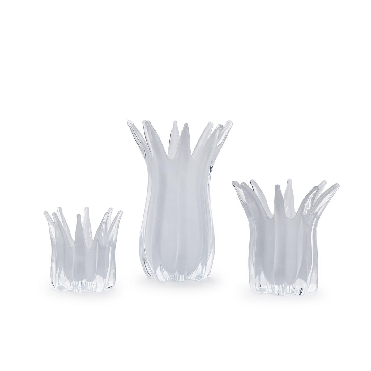 Glass Candle Holder & Vase, Set of 3