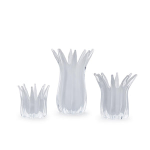 Glass Candle Holder & Vase, Set of 3