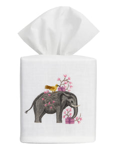 Tissue Box Cover in Garden Elephant Lavender