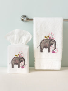 Tissue Box Cover in Garden Elephant Lavender