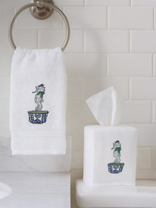 Guest Towel in Seahorse Chinoiserie