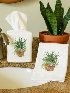 Tissue Box Cover in Seagrass & Seashells Basket