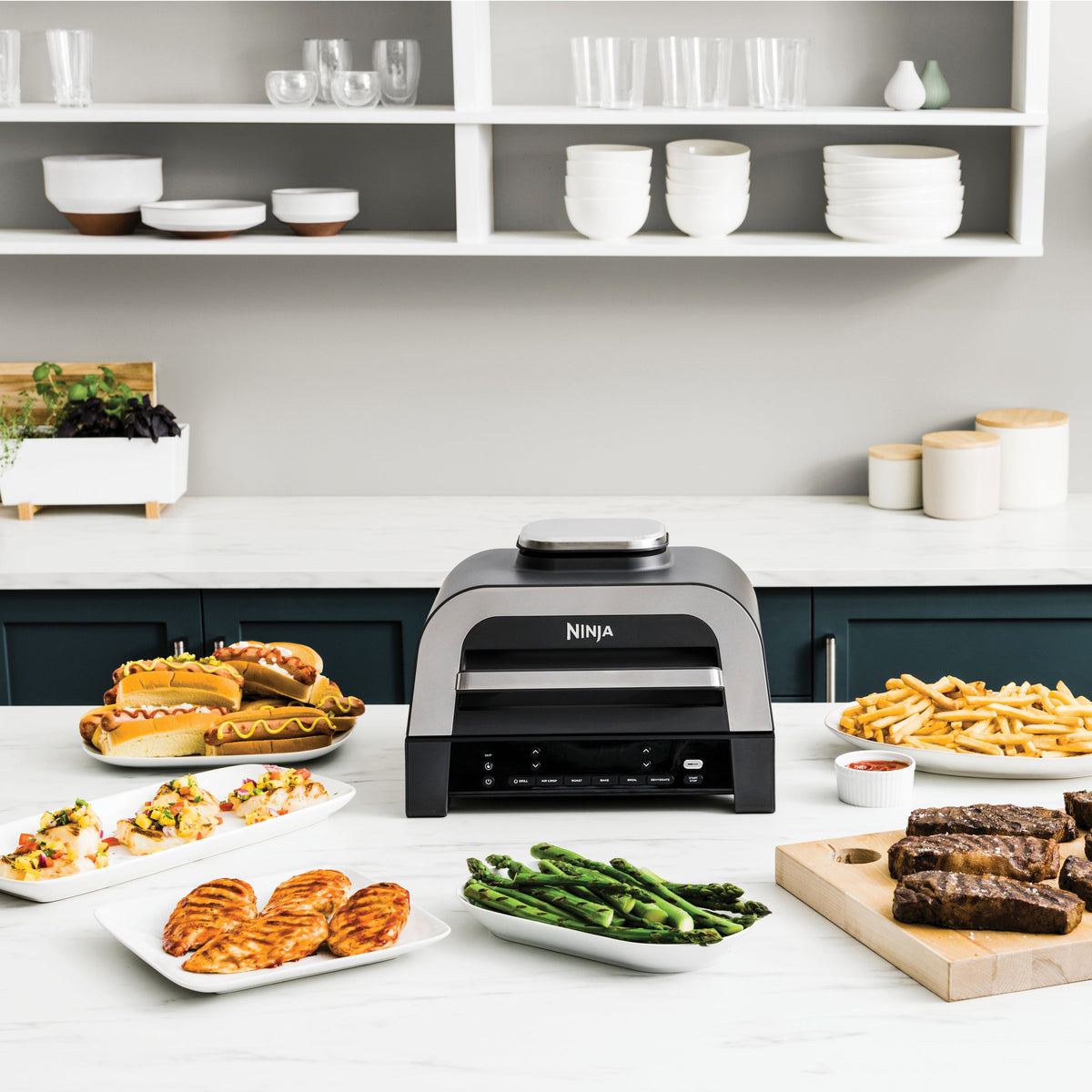 Foodi Smart XL 6-in-1 Indoor Grill & Air Fryer with Built-in Thermometer