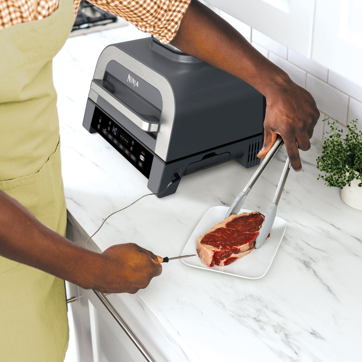 Foodi Smart XL 6-in-1 Indoor Grill & Air Fryer with Built-in Thermometer