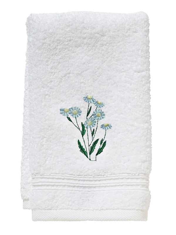 Guest Towel in Daisies Ice Blue