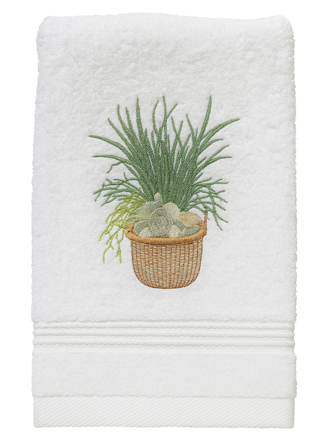 Guest Towel in Seagrass & Seashells Basket