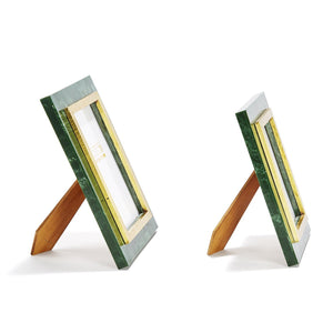 Aventurine Green and Gold Photo Frame Includes, Set of 2