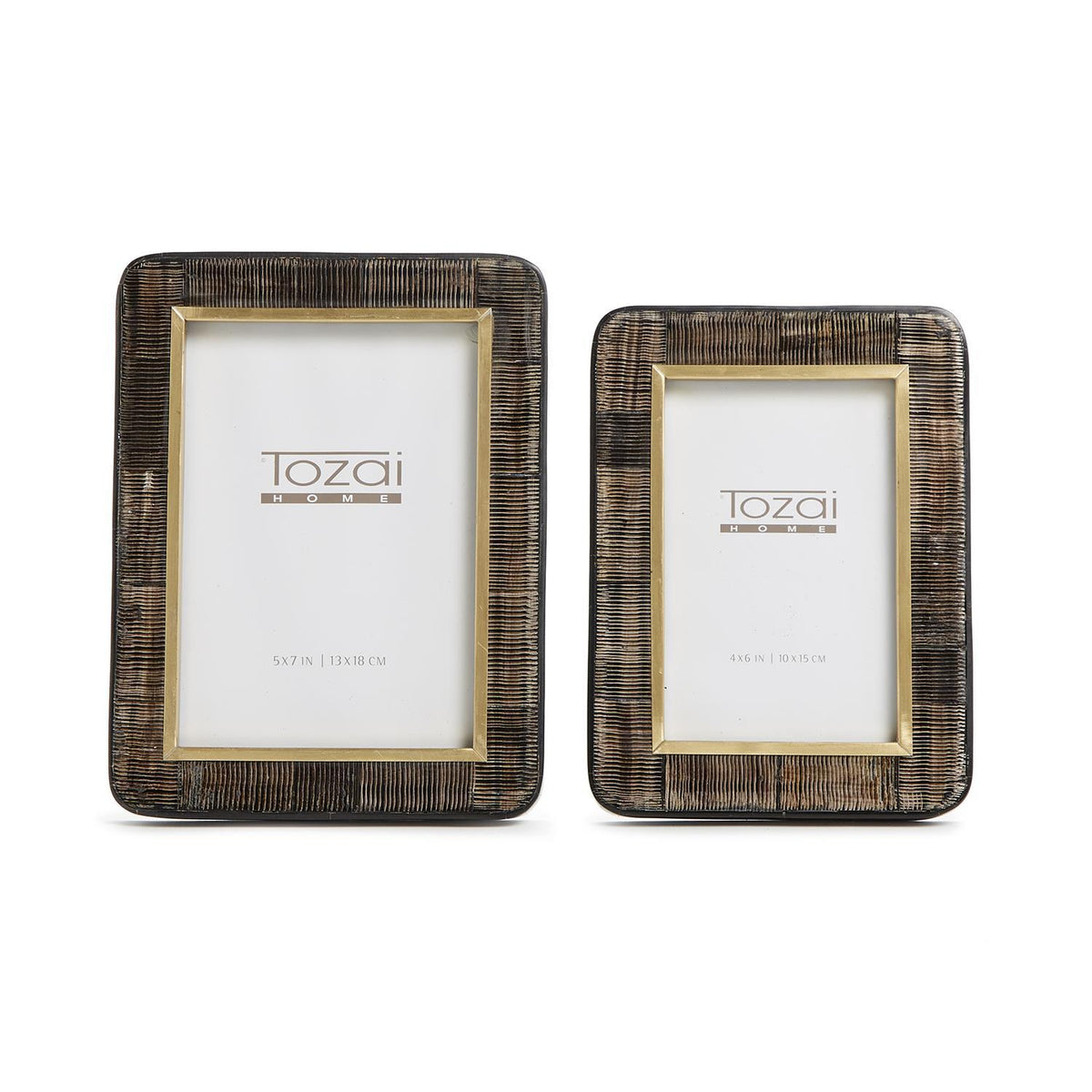 Chiseled Bone Photo Frame, Set of 2