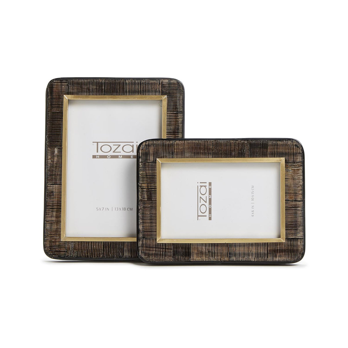 Chiseled Bone Photo Frame, Set of 2