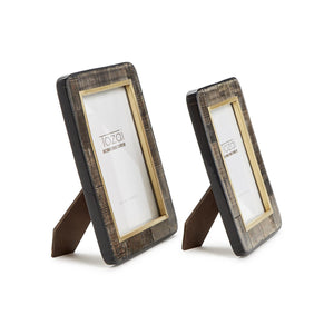 Chiseled Bone Photo Frame, Set of 2