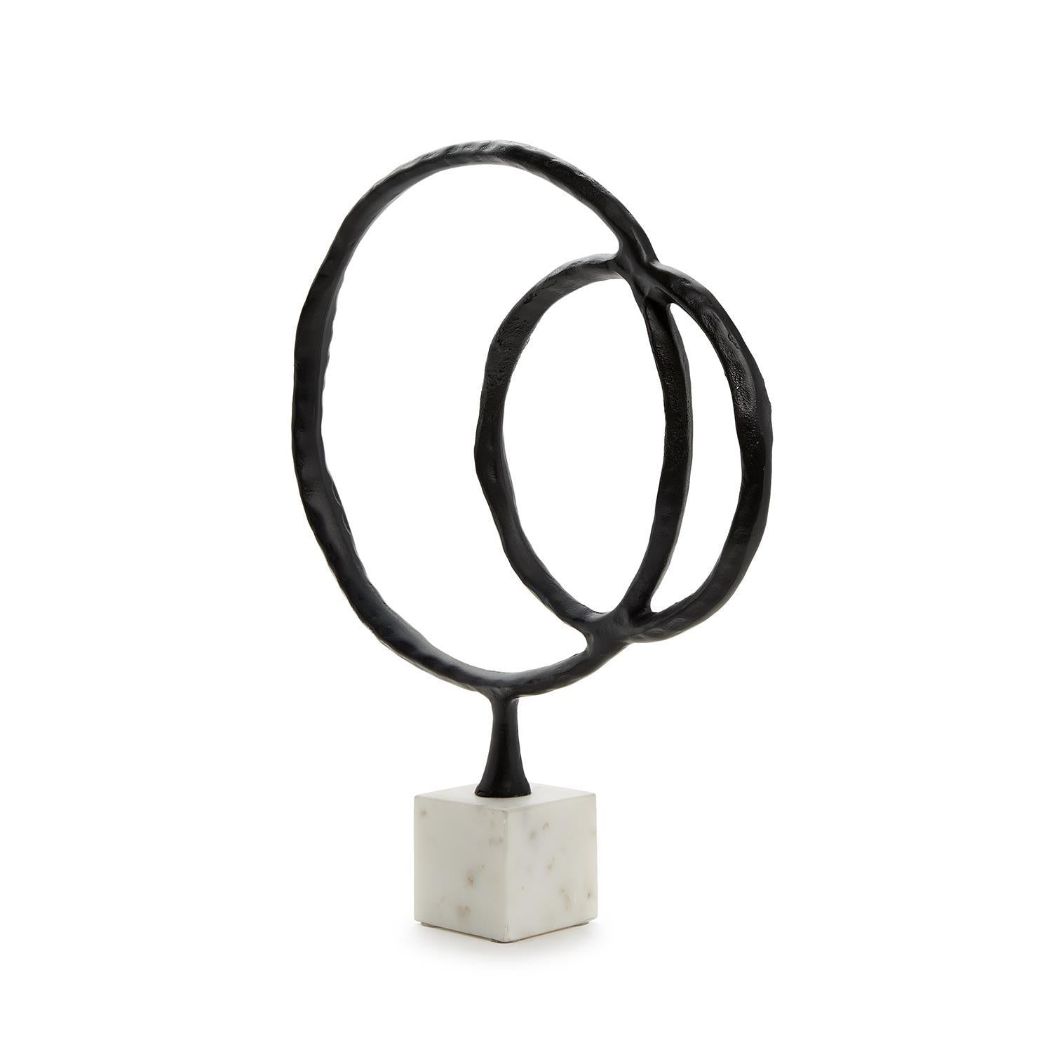 Double Ring Sclupture on Marble Base