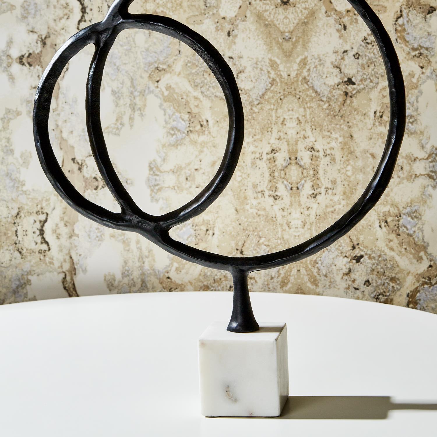Double Ring Sclupture on Marble Base