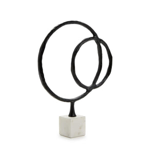 Double Ring Sclupture on Marble Base