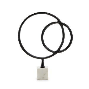 Double Ring Sclupture on Marble Base