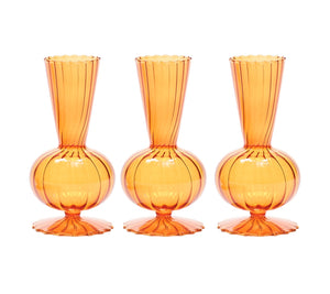 Tess Bud Vase in Amber, Set of 3