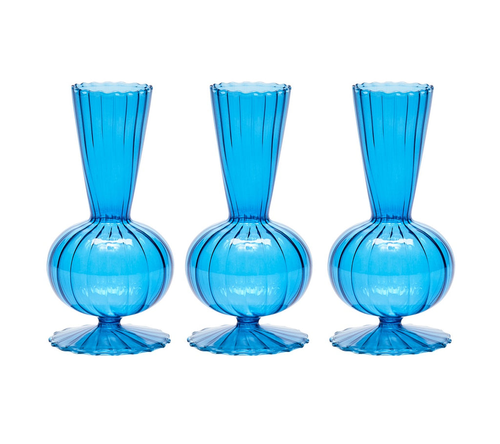 Tess Bud Vase in Blue, Set of 3