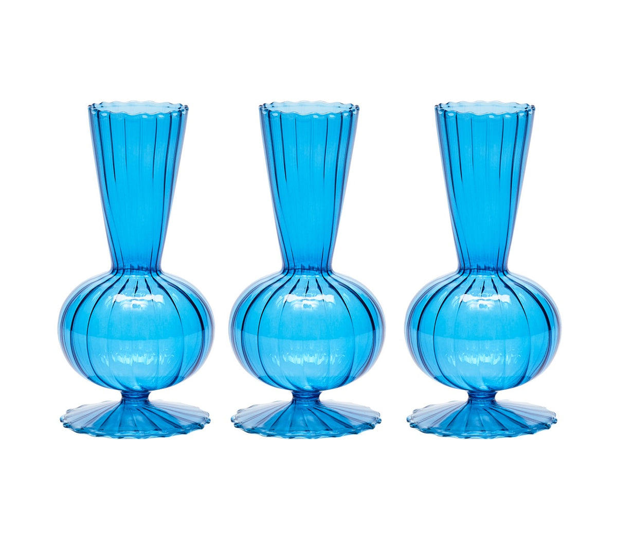 Tess Bud Vase in Blue, Set of 3