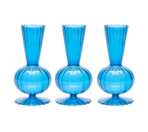Tess Bud Vase in Blue, Set of 3