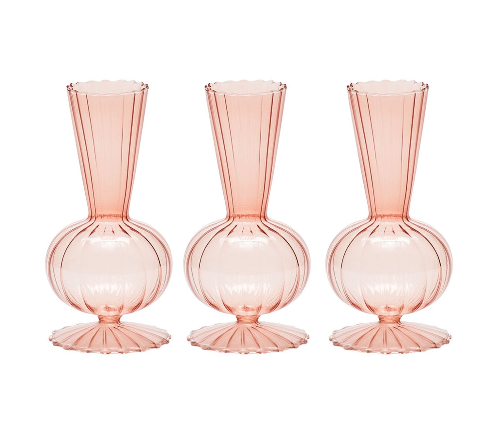 Tess Bud Vase in Blush, Set of 3