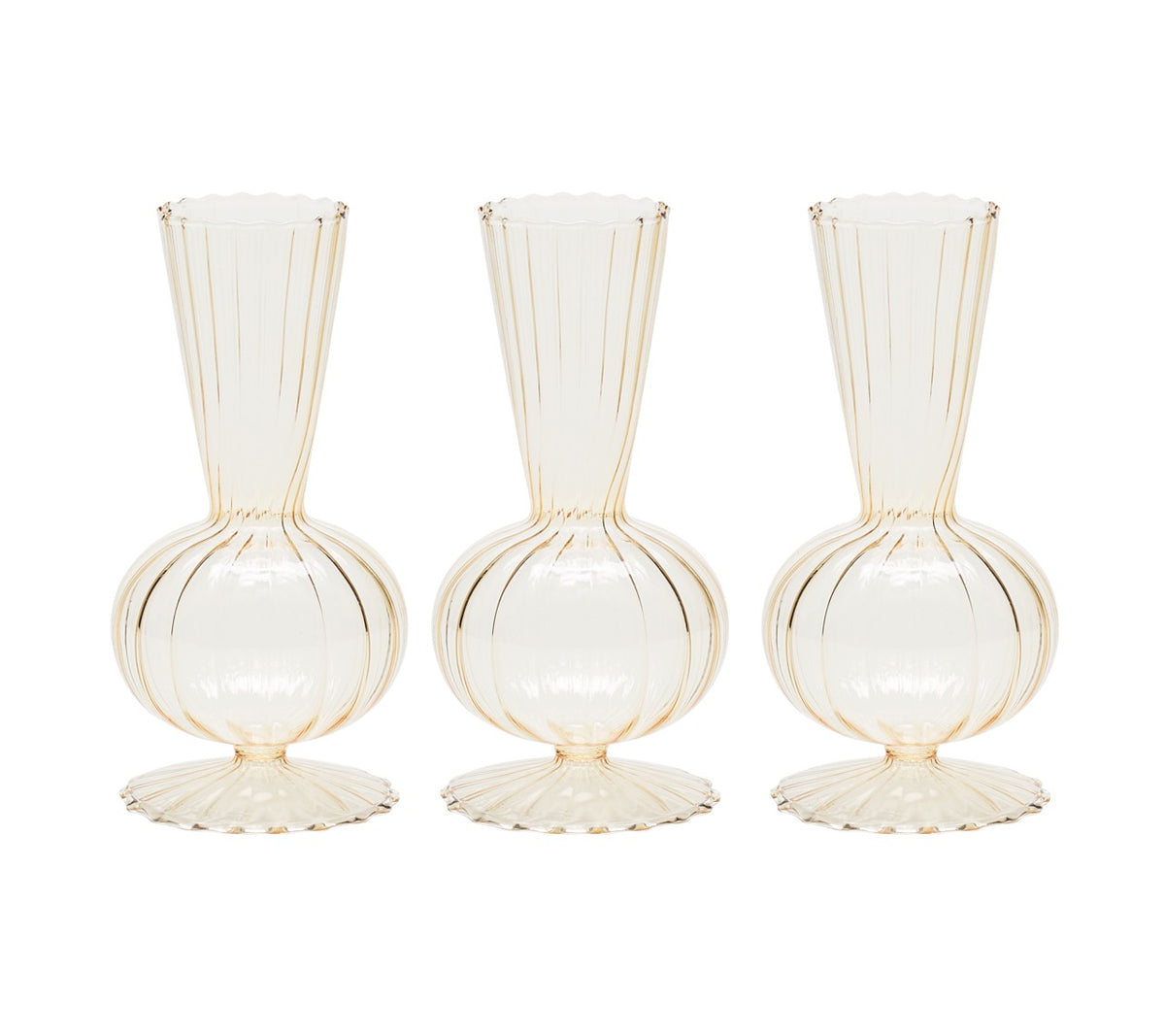 Tess Bud Vase in Champagne, Set of 3