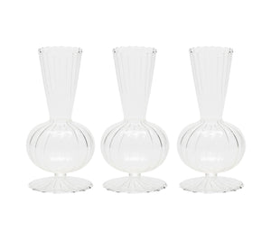 Tess Bud Vase in Clear, Set of 3