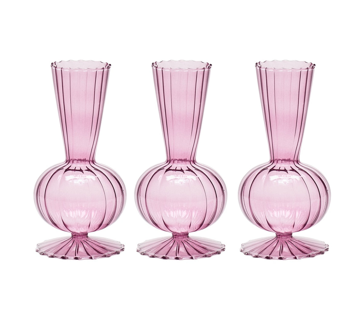 Tess Bud Vase in Lavender, Set of 3