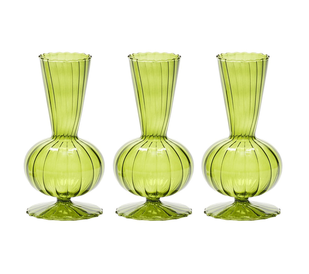 Tess Bud Vase in Olive, Set of 3