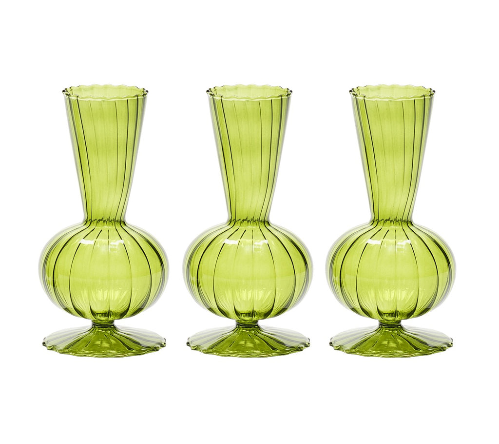 Tess Bud Vase in Olive, Set of 3